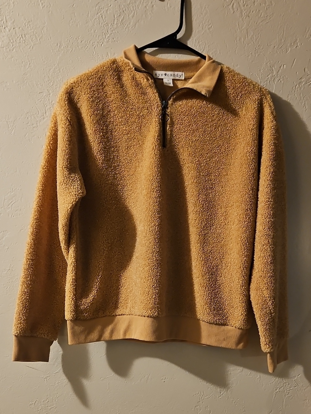 eye candy Mustard Sherpa Half-Zip Pullover